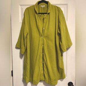 Madewell Crinkle Cotton Short Sleeve Duster Swimsuit Cover